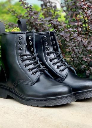 Сапоги в стиле dr. martens 1460 mono black мех