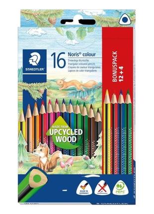 Кольорові олівці staedtler® noris® color · трикутний · 16 ручок у 12 кольорах1 фото