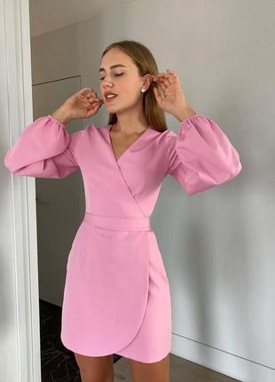 Стильне класичне класне красиве гарненьке зручне модне трендове вечірннє просте плаття сукня  рожева2 фото