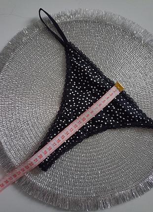 Гладкие трусики стринги шнурки с тонкими полями боками батал