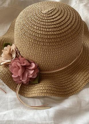 Соломенная шляпа 👒 панама канотье для девочки9 фото