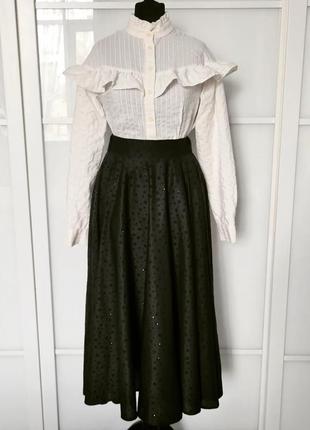 Офигезная крутая классная, стильная прекрасная винтажная пышная юбка ретро винтаж полусолнце1 фото