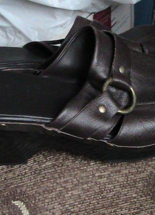 Люкс кожаные сабо 7р clarks мягкая танкетка