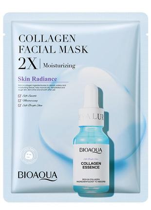 Тканевая маска с коллагеном bioaqua collagen facial mask