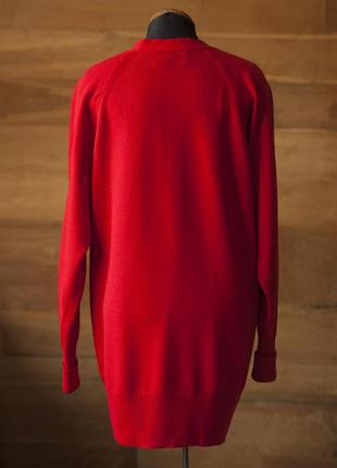 Червоний вовняний вінтажний подовжений кардіган жіночий ballantyne, розмір s, m5 фото