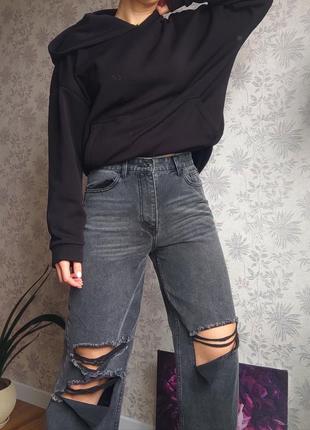 Брюки момс, джинсы трендовые прямые plt 2