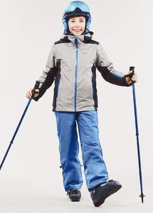 143-162 утеплённые зимние штаны лыжные на подтяжках wedze горнолыжные
