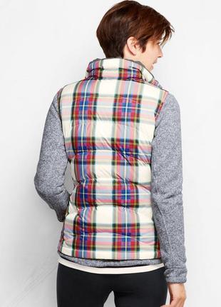 Жилет-пуховик land's end: women's plaid down vest, пог 552 фото