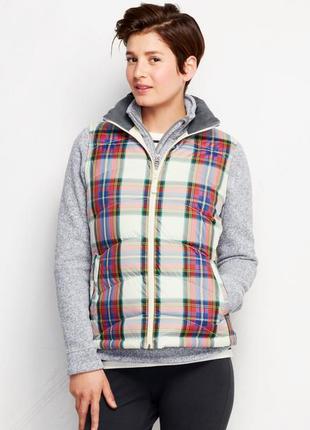 Жилет-пуховик land's end: women's plaid down vest, пог 55