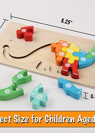 Пазл монтессори, динозавр, счет, деревянная игрушка