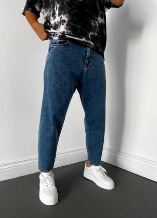 Чоловічі джинси мом вільні,джинси сині укорочені,топ якість,чоловічі штани повсякдені