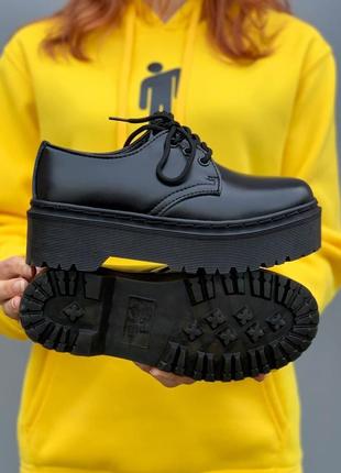 Оксфорди на платформі в стилі dr. martens 1461 mono black platform 🔥🔥🔥