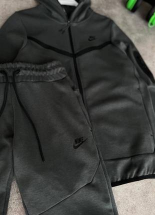 Костюм мужской худи штаны nike серый / комплект чоловічий худі кофта толстовка штани найк серий3 фото
