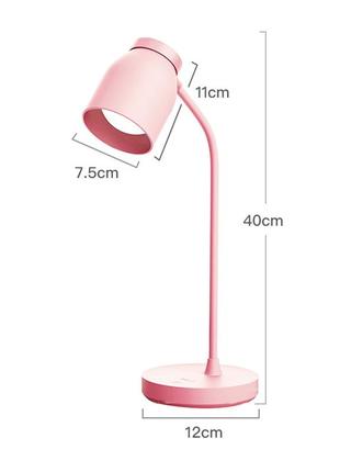 Настільна світлодіодна лампа yage yg-t119 light pink 2400 ма·год led з вбудованим акумулятором автономна3 фото