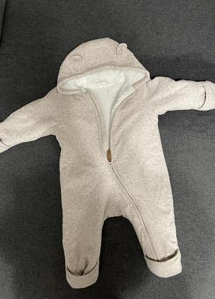 Зимний человек ромпер кигуруми плюшевый очень теплый в размере 52-62. на этикетке 62. бу