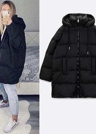 Zara натуральный пуховик в наличии