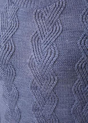 Женский вязаный однотонный свитер в большом размере 48-54 светлый джинс2 фото