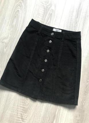 Велюровая юбочка на пуговицах, трапеция р. 6. new look
