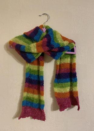 Яскравий шарф шарфик радуга веселка травка1 фото