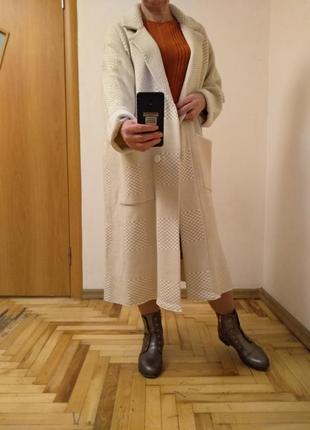 Вязанный кардиган пальто с карманами. размер 14-181 фото