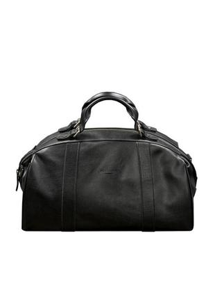 Дорожная спортивная мужская кожаная сумка из натуральной кожи люкс черная8 фото