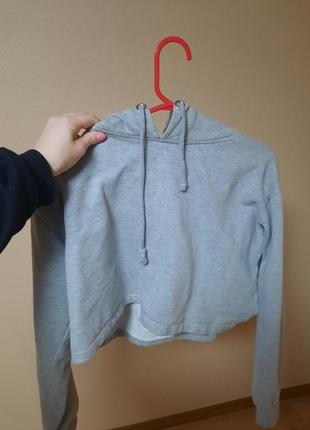 Худі тепла кофта на флісі кроп топ