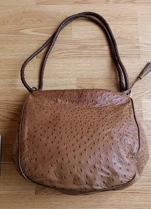 Вінтажна страусина сумочка, сумка fendi ostrich leather vintage bag2 фото