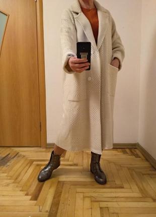 Вязанный кардиган пальто с карманами. размер 14-182 фото