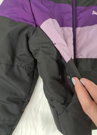 Брендовая стильная демисезонная куртка на девочку puma💜🖤4 фото