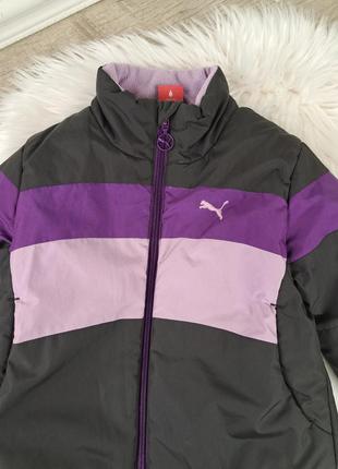 Брендовая стильная демисезонная куртка на девочку puma💜🖤3 фото