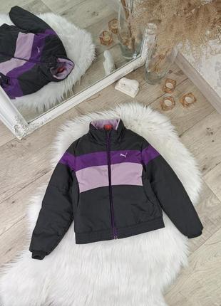 Брендовая стильная демисезонная куртка на девочку puma💜🖤1 фото