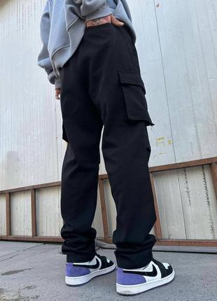 Джинсы мужские базовые карго черные турция / джинси чоловічі базові чорні2 фото