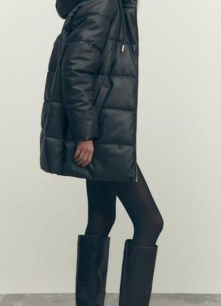 Zara куртка из экокожи4 фото