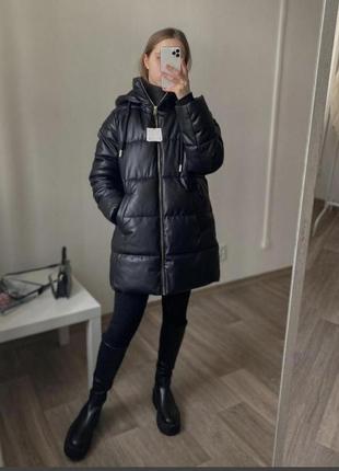 Zara куртка из экокожи9 фото