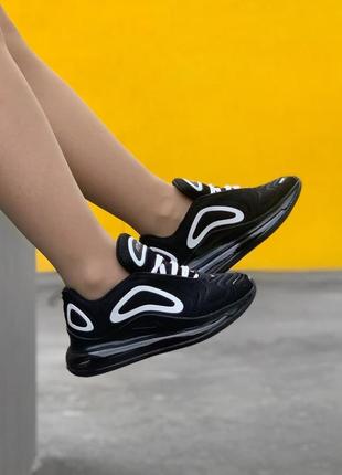 Кроссовки в стиле nike air max 720 black white