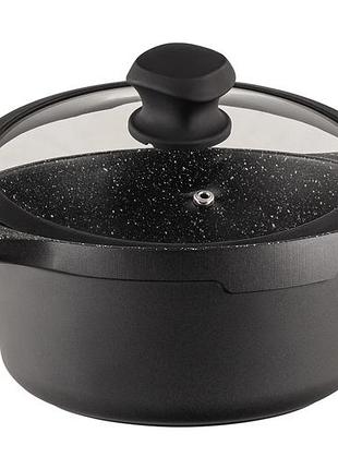 Кастрюля с крышкой vinzer kuro induction line 24 см. 3,7 л. (50428)
