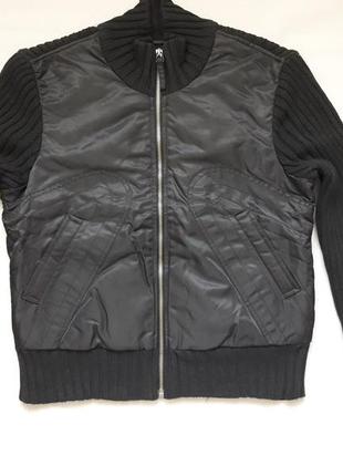 Крутая кофта куртка на молнии с вязаными рукавами и спинкой chevignon1 фото