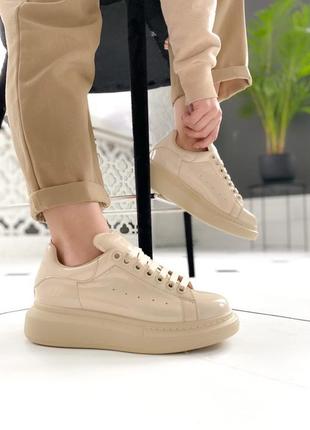 Кроссовки alexander mcqueen "light beige patent"