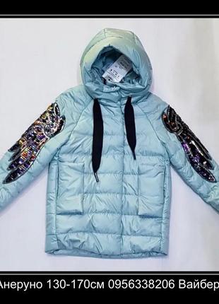 Куртка демисезонное для девочки "anernuo" мята( бирюза). весна-осень 20191 фото