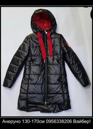 Пальто демісезонне для дівчинки "anernuo" чорний. весна-осінь 2025