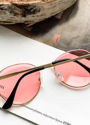 Стильные солнцезащитные очки раунды люкс качества! красные/розовые2 фото