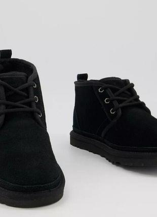 Черевики теплі ugg neumel black lace up ankle boots5 фото