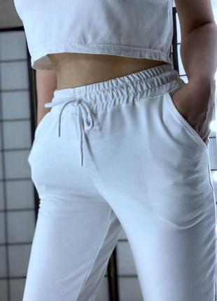 Женские спортивные штаны джоггеры черные белые серые коричневые бежевые6 фото