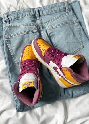 Женские высокие кожаные кроссовки nike air jordan 1 high og "brotherhood"#найк