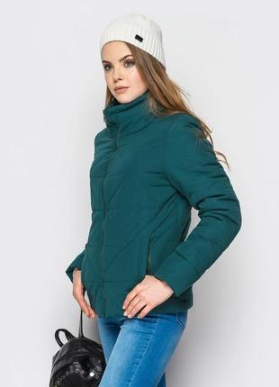 Распродажа! куртка женская демисезонная ромб (изумруд)