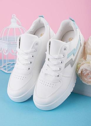 Стильные белые кроссовки кеды криперы модные на платформе толстой подошве