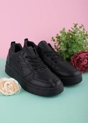 Стильные черные кроссовки кеды криперы на платформе толстой подошве модные1 фото