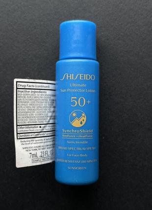 Сонцезахисний водостійкий лосьйон shiseido synchorshield ultimate sun protector lotion spf 50+2 фото