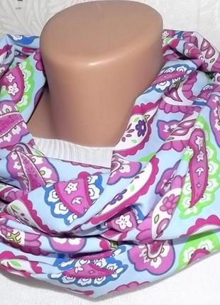 Шарф -снуд демисезонный. штапель. легкий шарф ручной работы.