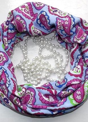 Шарф -снуд демисезонный. штапель. легкий шарф ручной работы.